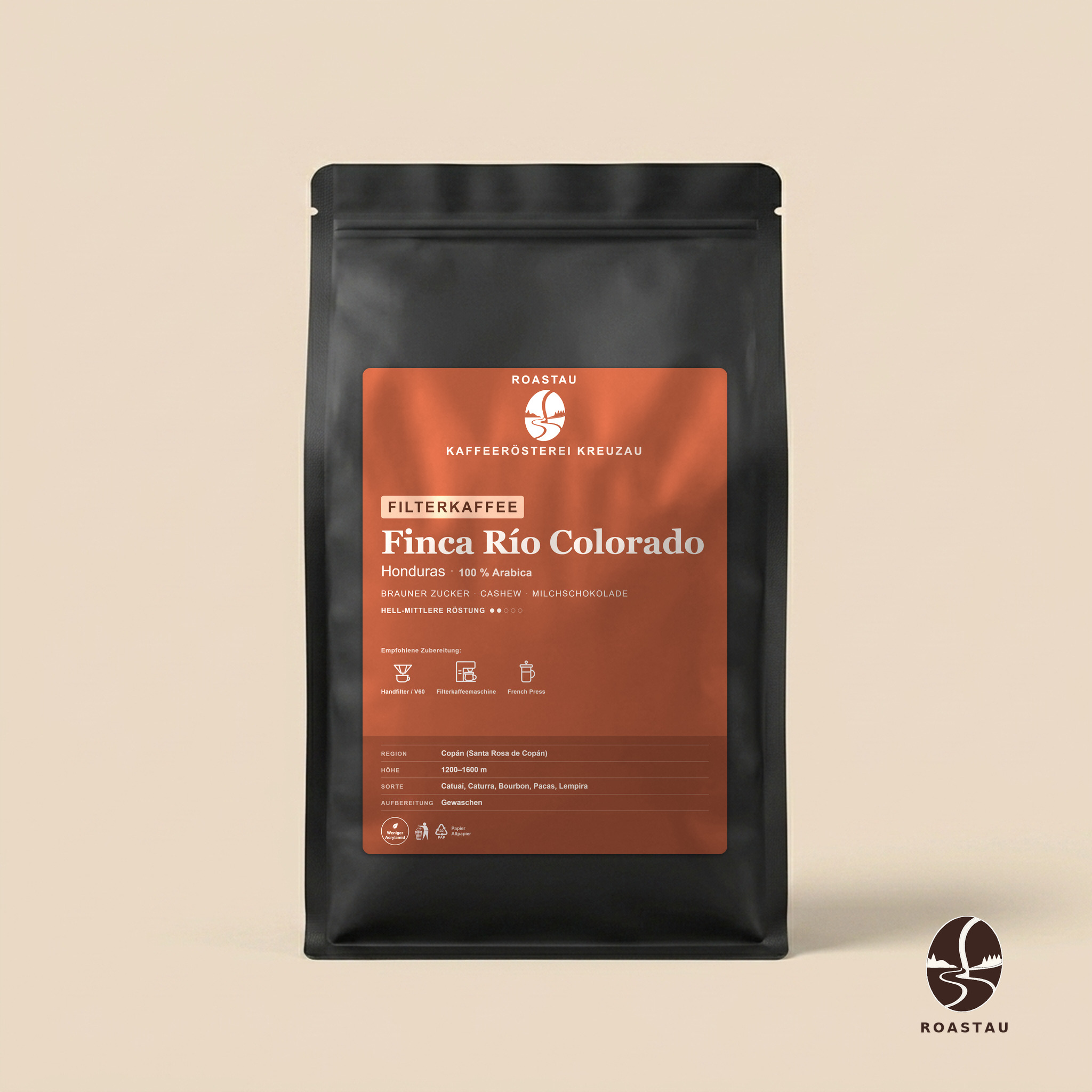 Finca Río Colorado — Honduras Arabica Filter – Bruine suiker, cashewnoten, melkchocolade, sinaasappel | Roastau