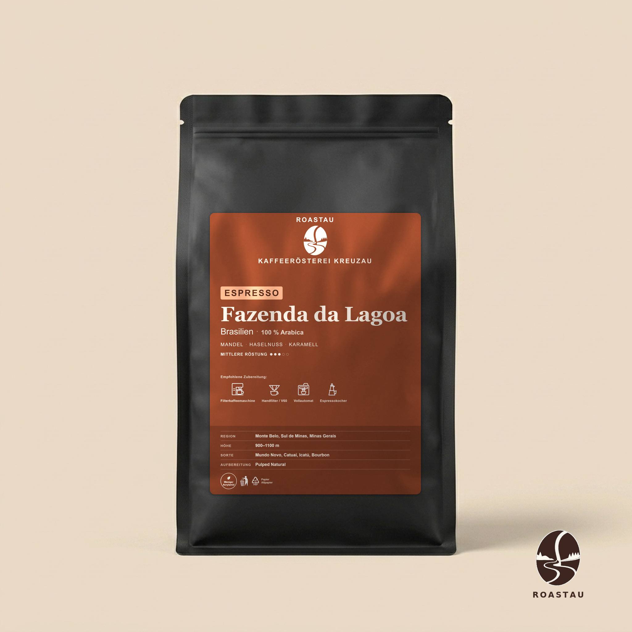 Fazenda da Lagoa — Brazilië – amandel, hazelnoot, karamel, gedroogd fruit | Roastau