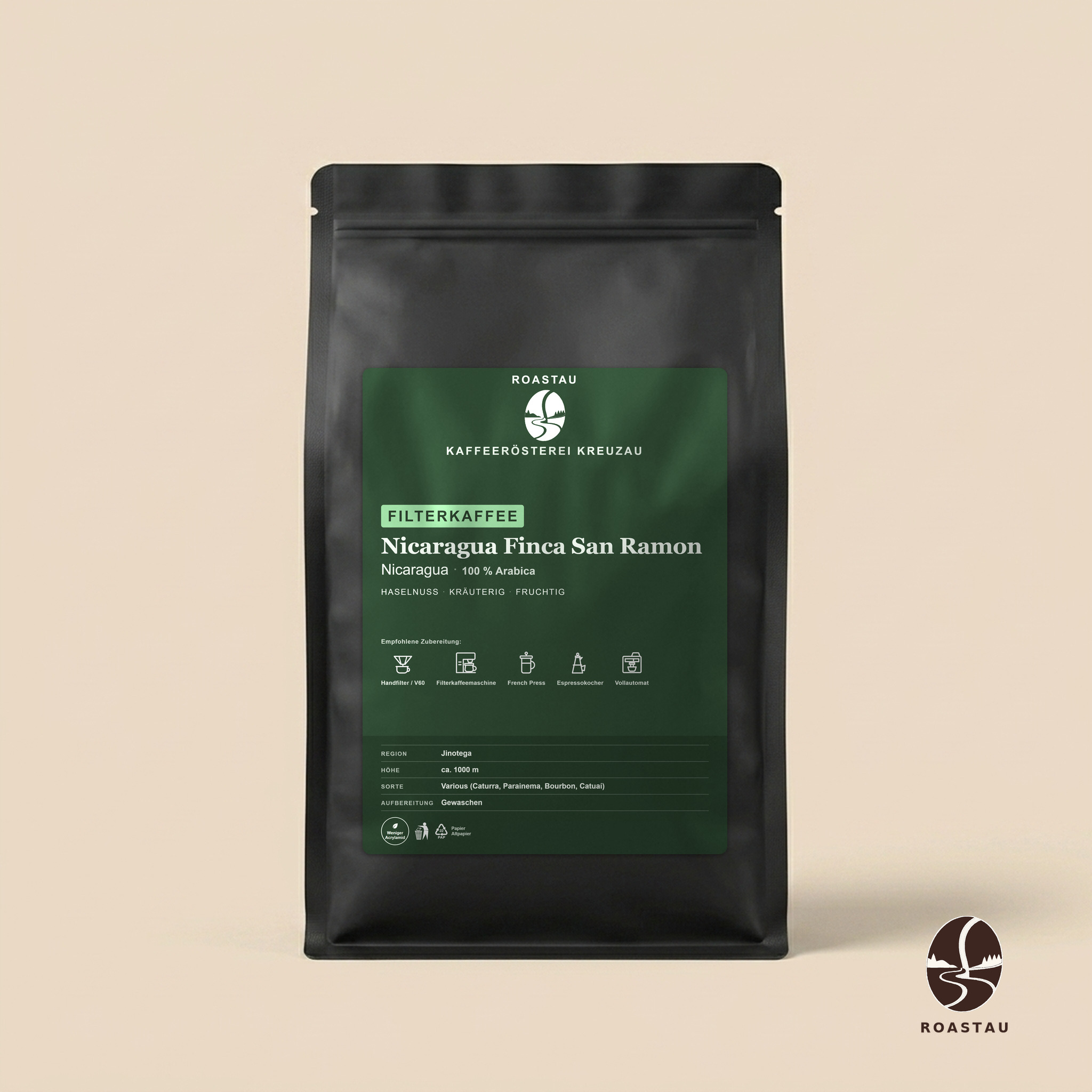 Nicaragua Finca San Ramon — Jinotega · Nicaragua – hazelnoot, kruidig, fruitig | Roastau